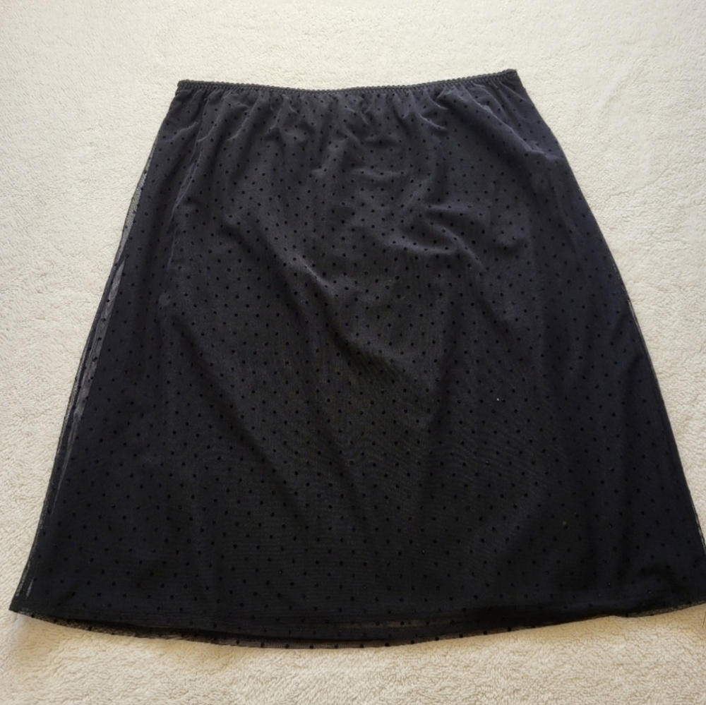 Apostrophe Stretch Black Sheer Skirt With Lining Women's Size Large - Picture 3 of 6